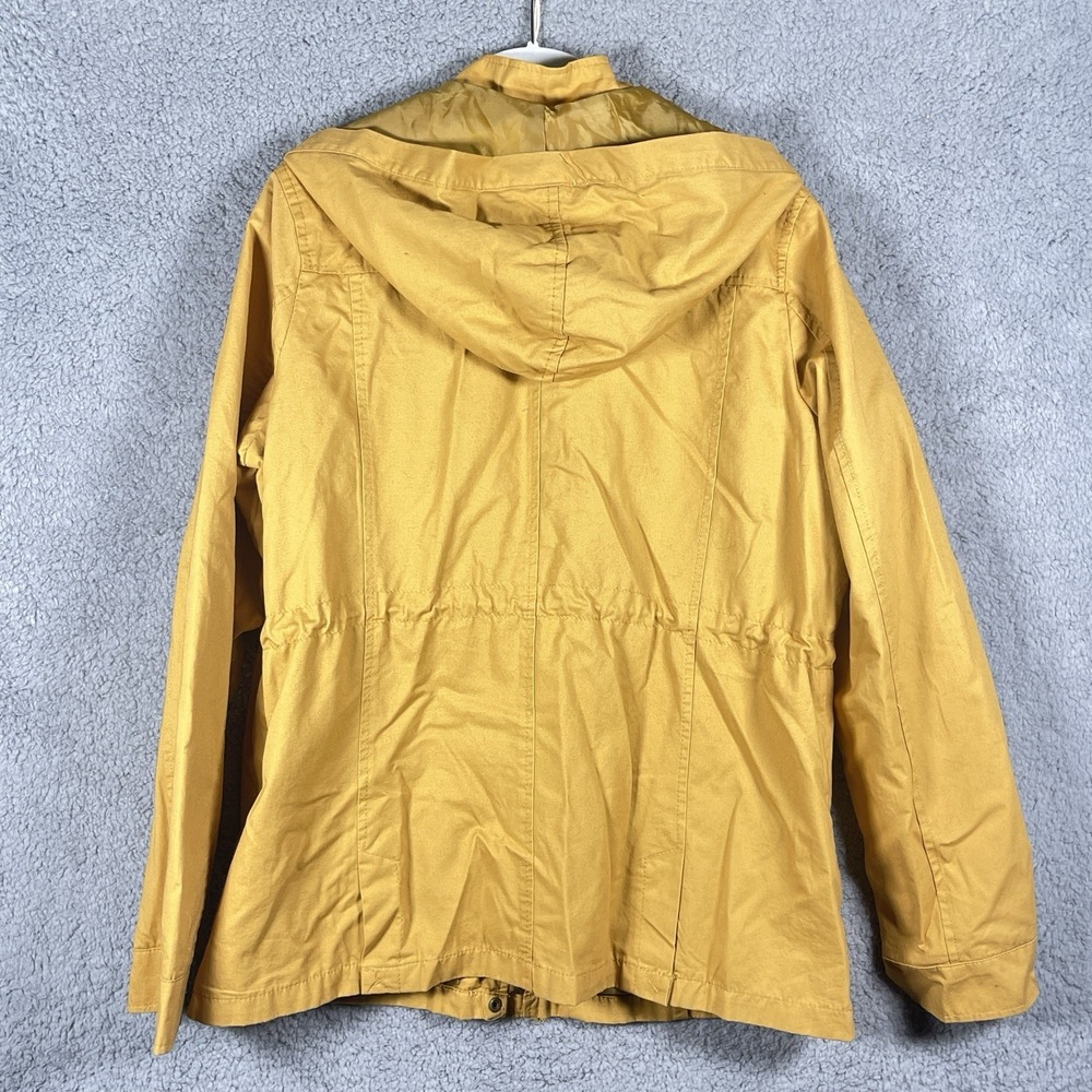 Outer Edge Womens L Mustard Yellow Hooded Utility Anorak Jacket Drawstring - Picture 4 of 10